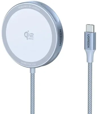 Беспроводное зарядное устройство UGREEN W753,  USB-C, USB-C, 25Вт, 3A, серебристый [55959]