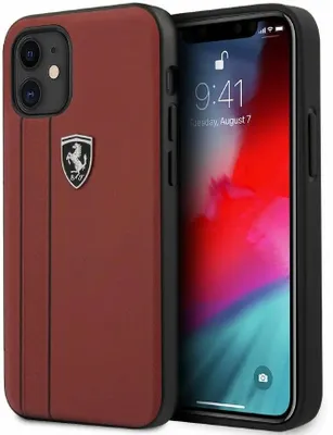 Чехол (клип-кейс)  Ferrari, для Apple iPhone 12 mini, противоударный, красный [feomshcp12sre]