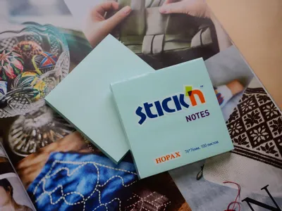 Блок самоклеящийся бумажный STICK`N 21149, 76x76, 100 л, пастель, голубой