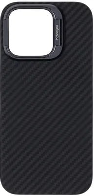 Чехол (клип-кейс) KONDIJAN Carbon, для Apple iPhone 16 Pro, черный/серый [kjcr-iph-16-pro-rs-ms-blk]
