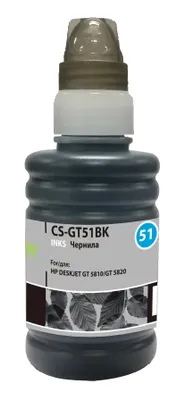 Чернила Cactus CS-GT51BK M0H57AE, для HP, 100мл, черный