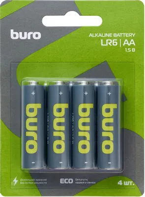 AA Батарейка Buro Alkaline LR6,  4 шт.