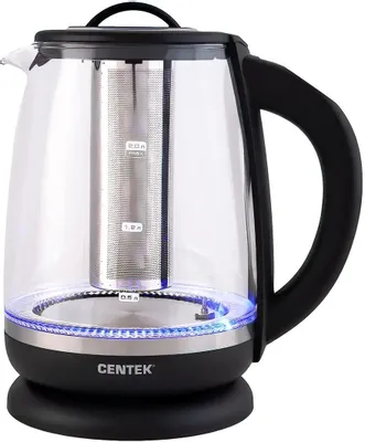Чайник электрический CENTEK CT-0017, 2л, стекло/металл/пластик