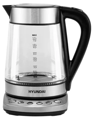 Чайник электрический Hyundai HYK-G3026, 1.7л, стекло/металл/пластик