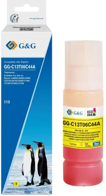 Чернила G&G GG-C13T06C44A №112, для Epson, 70мл, желтый пигментный