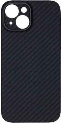 Чехол (клип-кейс) KONDIJAN Carbon, для Apple iPhone 15, черный/серый [kjcr-iph-15-ms-blk]