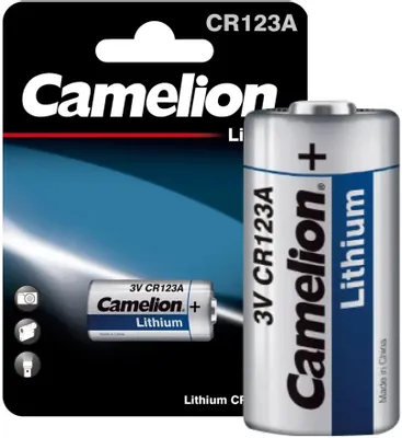 CR123A Батарейка CAMELION Lithium CR123A-BP1,  1 шт. 1300мAч