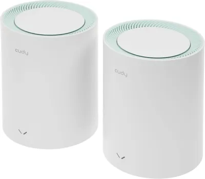 Бесшовный Mesh роутер CUDY M1300,  Wi-Fi 5,  AC1200,  2.4/5ГГц, 2 LAN,  белый, 2 шт. в комплекте [m1300(2-pack)]