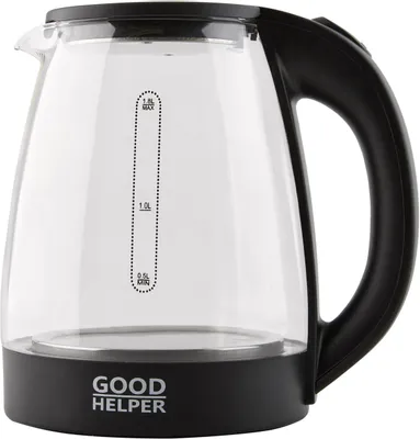 Чайник электрический GOODHELPER KG-18B01, 1.8л, стекло/пластик
