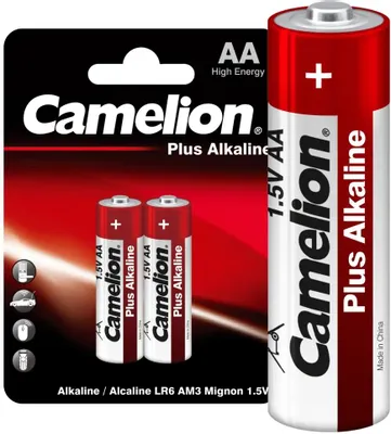 AA Батарейка CAMELION Plus Alkaline LR6-BP2,  2 шт. 2700мAч