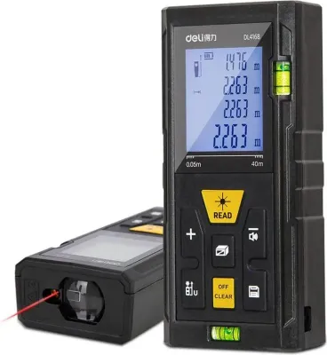 Лазерный дальномер Deli DL4168, 2 класс лазера, 670нм, луч красный