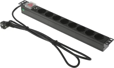 Блок распределения питания LanMaster TWT-PDU19-16A8P-1.8,  горизонт.размещ.,  SchukoХ8,  Тип вход. тока 16A,  1.8м