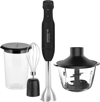 Блендер Polaris Silent PHB 1510GL,  погружной,  черный/серебристый