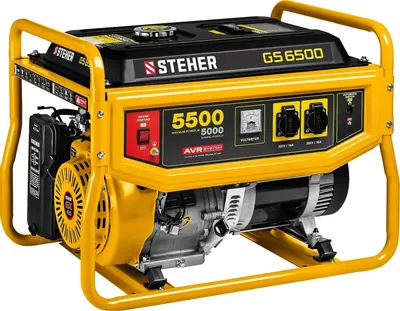 Бензиновый генератор STEHER GS-6500, 220 В, 5.5кВт