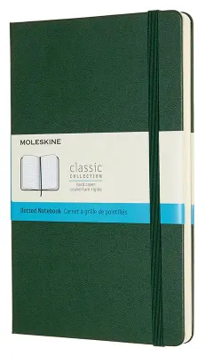 Блокнот Moleskine Classic,  240стр,  пунктир,  твердая обложка,  зеленый [qp066k15]