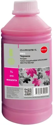 Чернила Cactus CS-I-PFI107M-1L PFI-107, для Canon, 1000мл, пурпурный