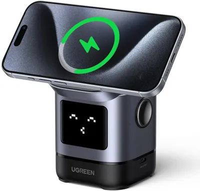 Беспроводное зарядное устройство UGREEN W709,  USB-C, USB-C, 20Вт, 3A, серый [45775]