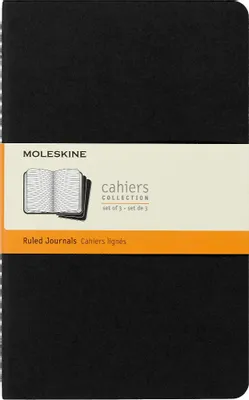 Блокнот Moleskine Cahier Journal,  80стр,  в линейку,  черный [qp316]