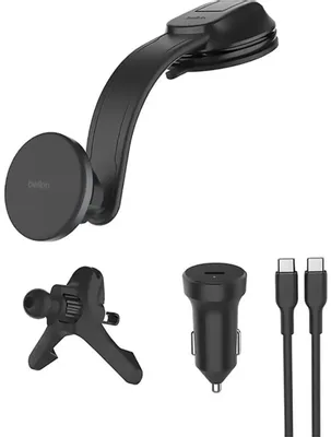 Держатель Belkin WIC012hqBK для смартфонов, магнитный, беспроводная зарядка, черный