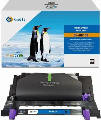 Блок фотобарабана G&G GG-DK150 DK-150/DK-170/DK-130 черный ч/б:100000стр. для FS-1100/FS-1300D/FS-1120D/FS-1350DN/FS-1120DN/FS-1350N/FS-1120MFP/FS-1120DN/FS-1028MFP/FS-1128MFP/FS-1035MFP/FS-1135MFP/FS-1320D/FS-1370DN;ECOSYS M2035