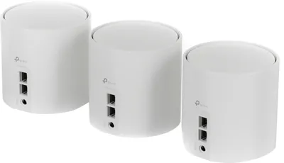 Бесшовный Mesh роутер TP-LINK Deco X60(3-Pack),  Wi-Fi 6,  AX5400,  2.4/5ГГц, 2 WAN/LAN, белый, 3 шт. в комплекте