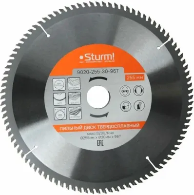 Пильный диск STURM! 9020-255-30-96T,  универсальный,  255мм,  1.8мм, 30мм