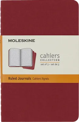 Блокнот Moleskine Cahier Journal,  64стр,  в линейку,  клюквенный [ch111]