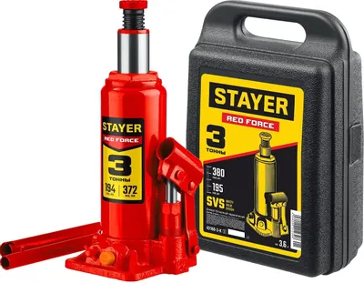 Домкрат гидравлический Stayer 43160-3-K_z01 бутылочный,  3т