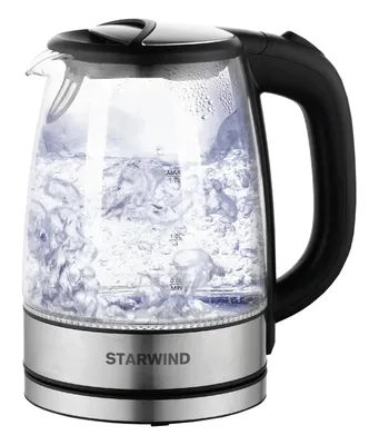 Чайник электрический StarWind SKG5210, 1.7л, стекло/металл/пластик