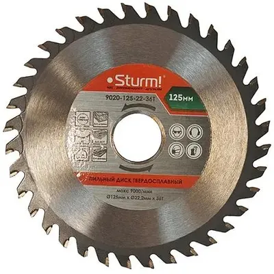 Пильный диск STURM! 9020-125-22-36T,  по дереву,  125мм,  1.2мм, 22.23мм