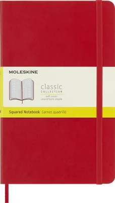 Блокнот Moleskine Classic Soft,  192стр,  в клеточку,  мягкая обложка,  красный [qp617f2]