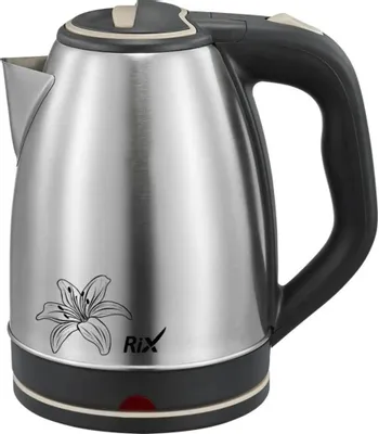 Чайник электрический Rix RKT-1803S, 1.8л, металл/пластик