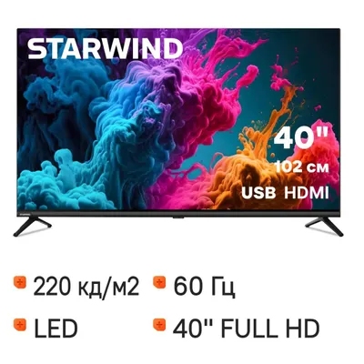 40" Телевизор StarWind SW-LED40BG200 FULL HD, черный