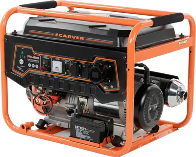 Бензиновый генератор CARVER PPG- 6500E, 220/12 В, 5.5кВт, с АКБ [01.020.00005]