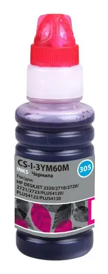 Чернила Cactus CS-I-3YM60M №305, для HP, 100мл, пурпурный