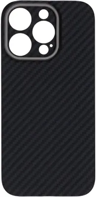 Чехол (клип-кейс) KONDIJAN Carbon, для Apple iPhone 16 Pro, черный/серый [kjcr-iph-16-pro-blk]