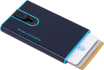 Чехол для кредитных карт Piquadro Blue Square PP4825B2BLR/BLU2, кожа натуральная, темно-синий