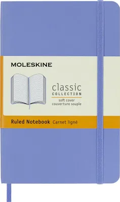 Блокнот Moleskine Classic Soft,  192стр,  в линейку,  мягкая обложка,  голубая гортензия [qp611b42]