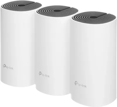Бесшовный Mesh роутер TP-LINK Deco M4,  Wi-Fi 5,  AC1200,  2.4/5ГГц, 2 WAN/LAN, белый, 3 шт. в комплекте [deco m4(3-pack)]