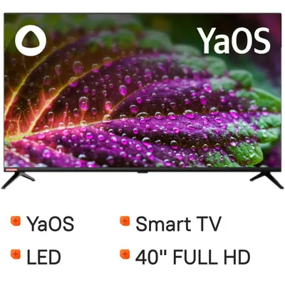 40" Телевизор StarWind SW-LED40SG300 FULL HD, СМАРТ ТВ, YaOS, черный