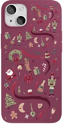 Чехол (клип-кейс) VLP Art Collection, для Apple iPhone 13, противоударный, марсала [vlp-sca21-61cems]