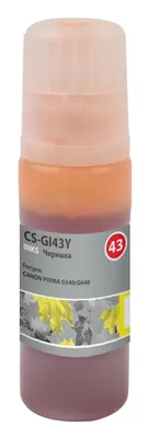 Чернила Cactus CS-GI43Y GI-43, для Canon, 60мл, желтый