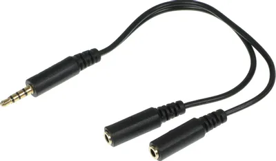 Адаптер аудио A4TECH AD-3P,  2xJack 3.5 (f) -  Jack 3.5 (m),  0.2м, черный