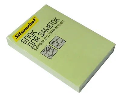 Блок самоклеящийся бумажный Silwerhof 682155-06, 682155-06, 51x76, 100 л, пастель, зеленый