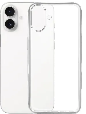 Чехол (клип-кейс) BORASCO Silicone Case, для Apple iPhone 16 Plus, прозрачный [73522]