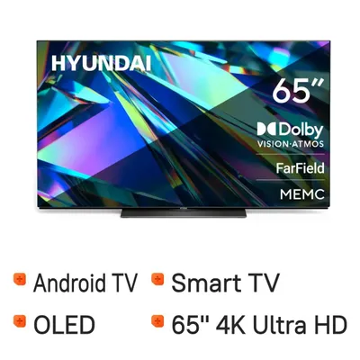 65" Телевизор Hyundai H-LED65OBU7700 OLED, 4K Ultra HD, СМАРТ ТВ, Android TV, черный