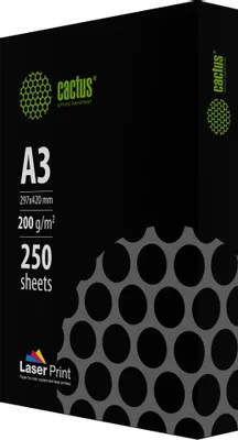 Бумага Cactus LaserPrint CS-LPA3200250, A3, для лазерной печати, 250л, 200г/м2, белый