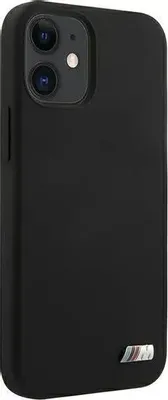 Чехол (клип-кейс)  BMW liquid silicone, для Apple iPhone 12 mini, противоударный, черный [bmhcp12smsilbk]