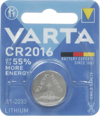 CR2016 Батарейка VARTA Electronics BL1 Lithium,  1 шт.