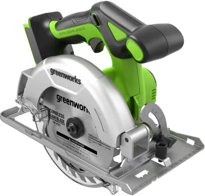 Циркулярная пила GREENWORKS GD24CS165, 165мм, аккумуляторная, 24В, без АКБ, без ЗУ [1501607]